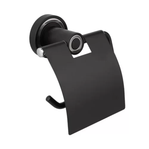 Siyah Lüks Tuvalet Kağıtlığı Kapalı