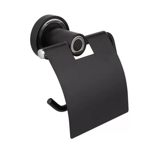 Siyah Lüks Tuvalet Kağıtlığı Kapalı