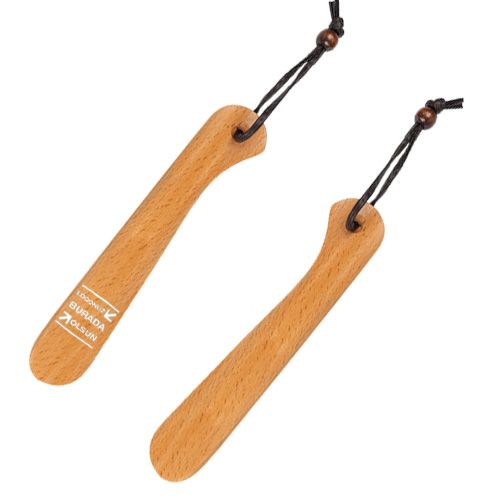 Otel Logo Baskılı Ahşap Ayakkabı Çekeceği