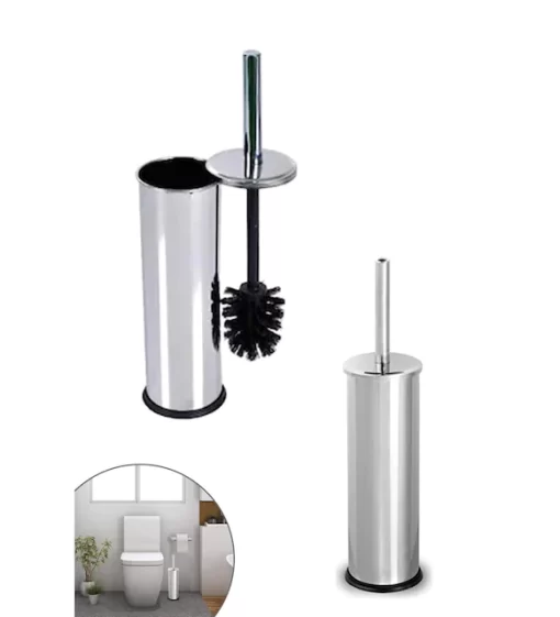 Otel Tipi Piramit Kapaklı Tuvalet Fırçası Paslanmaz