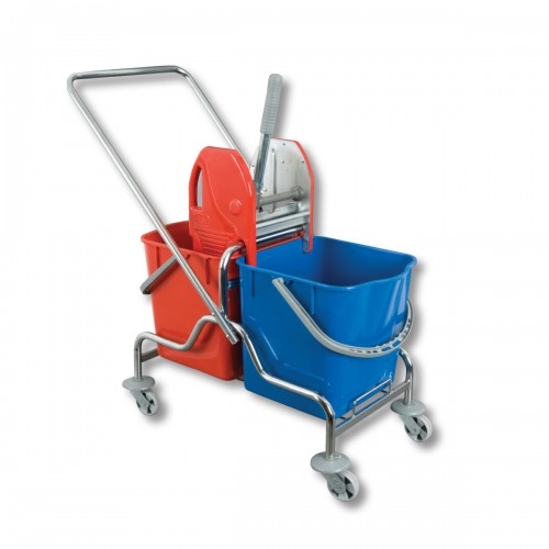 Çift Kovalı Temizlik Arabası Metal Pres