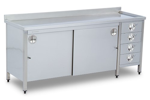 Paslanmaz İnox Çekmeceli Tezgah